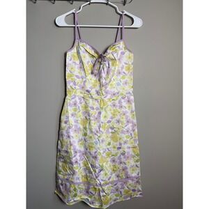 B. Smart Floral Cotton Sun Dress 7/8 Purple Yellow Cottagecore Coquette Summer